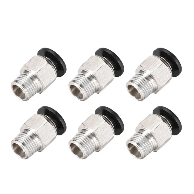Diritto Pneumatico Connessione Rapida a Pressione Raccordi 1/8NPT X 6mm Tubo 6pz