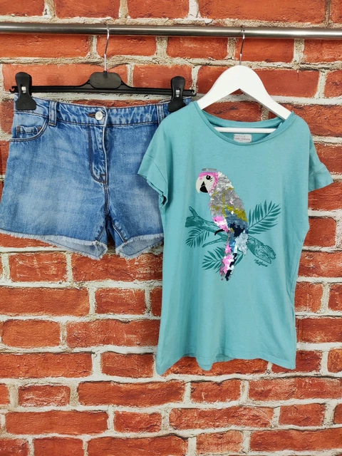 T-Shirt Top In Denim Per Ragazze Età 10-11 Anni Next Fat Face Fat Face 146Cm