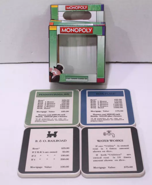 JUEGO DE MONTAÑA RUSA DE CERÁMICA MONOPOLY 4 PIEZAS - Vandor Hasbro 2018
