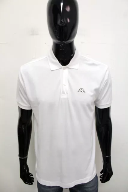 Kappa Polo Taille L T-Shirt Blanc Homme Logo T-Shirt en Coton Homme