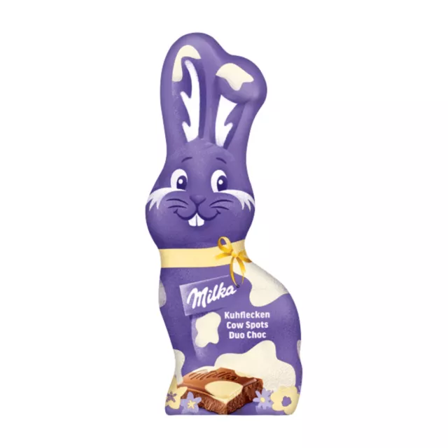 Milka Schmunzelhase Patch de Vache Lapin Chocolat Figure Creuse 100g