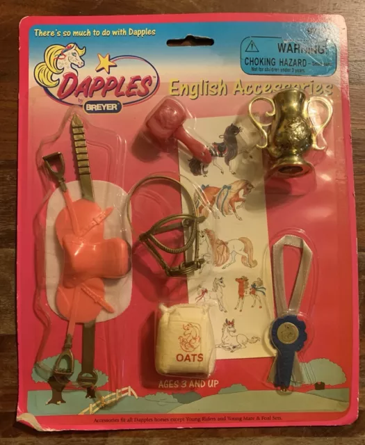 Breyer Dapples English Accessories Pink Saddle Bridle Brush Trophy Oats Ribbon
