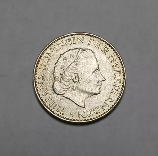 1965 Netherlands 1 Gulden - UNC/AU Silver Coin - Juliana