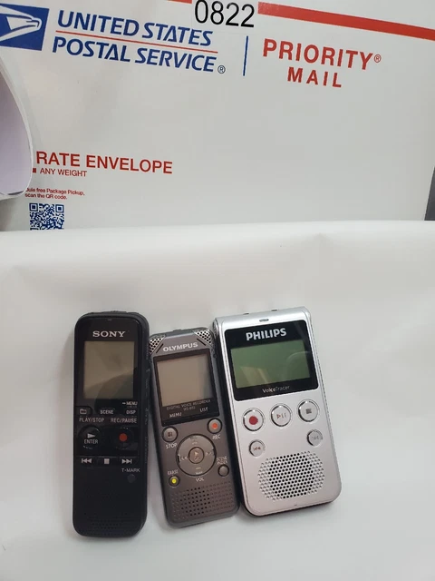 Sony Olympus Phillips Digital Voice Recorder Lot Tested Ws-802 Dvt1300