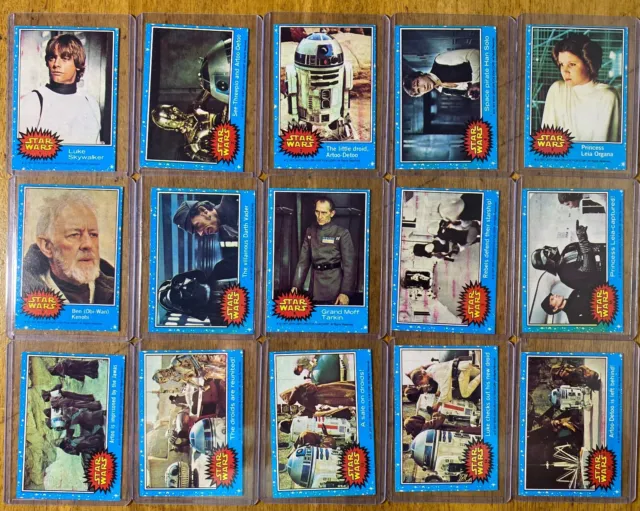 1977 Star Wars Topps Trading Cards Series 1 Blue Complete Set 1-66   11 stickers