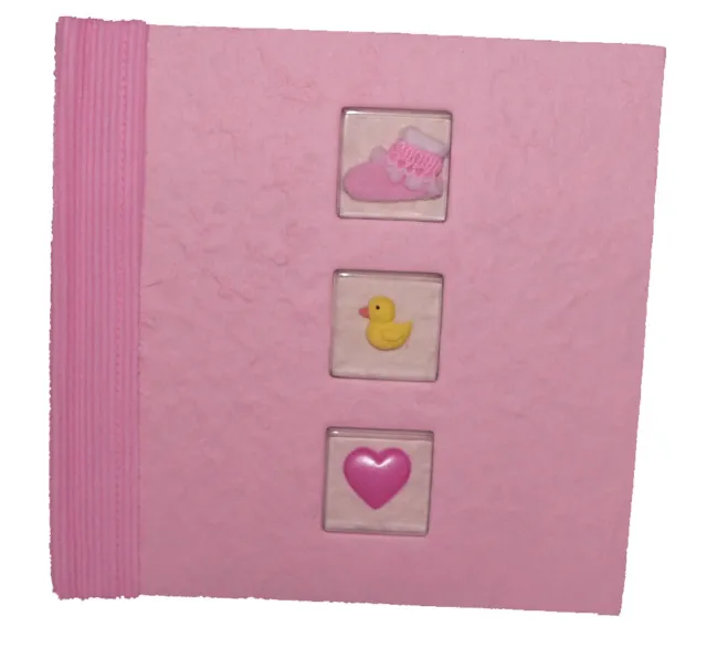Baby Shower Gift Girl Pink New Born 100 Slip Photo Album memo Lines Teddy Bear