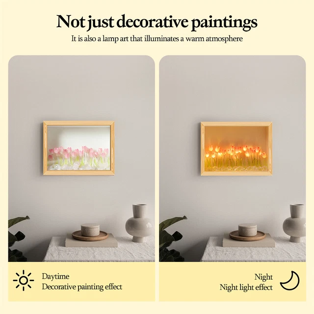 PHOTO FRAME TULIP Night Lamp Table Lamp Home Decor Nightstand Lamps