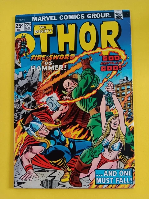 THE MIGHTY THOR Comic Book Vol. 1 Number 223 (Marvel May 1974) vs. FIRE-SWORD!!