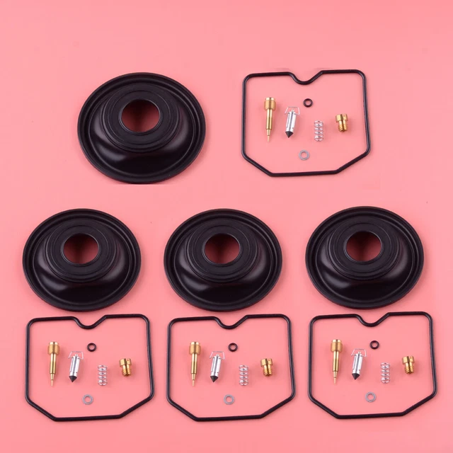 Kit Réparation Carburateur Pour Kawasaki ZRX1100/ZRX1200 - 4 Jeux De Membranes, Flotteurs, Vis - Améliore Les Performances