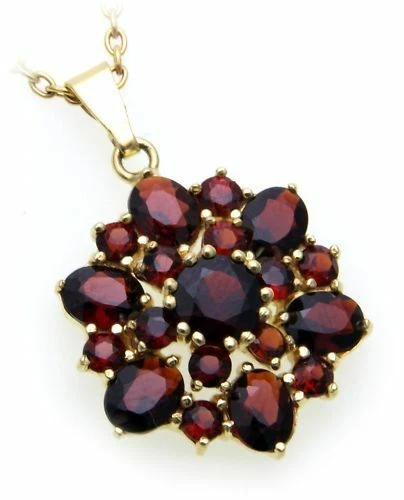 Pendentif Grenat Or Jaune 333/8 Carats - Fabrication Allemagne - Neuf Avec étiquette - Bijou Femme