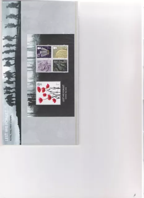 2006 Royal Mail Presentation Pack Lest We Forget (Mini Sheet) Mint Decimal Stamp