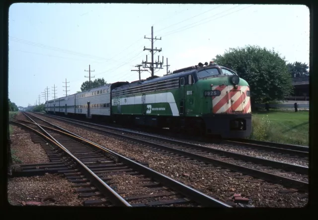 Railroad Slide - Burlington Northern #9925 E9 Locomotive 1989 Downers Grove x2
