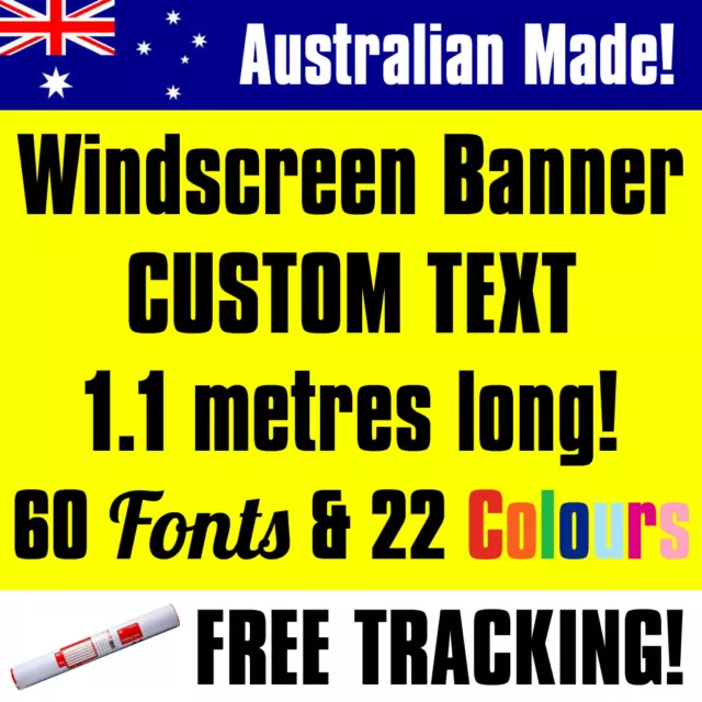 Custom Windshield Sticker Decal Window Banner Full Windscreen LARGE 1100mm wide