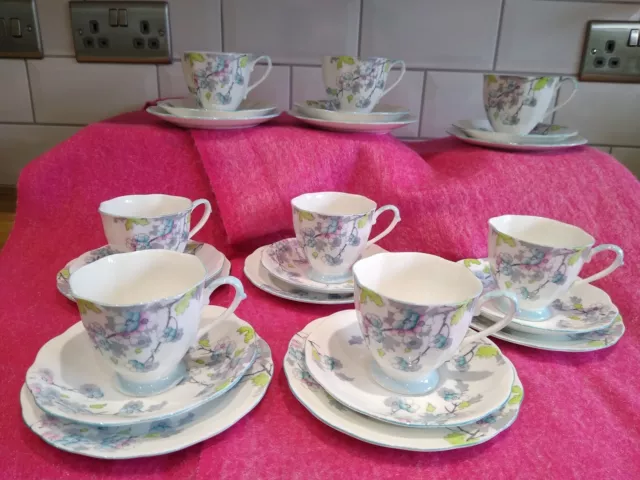 Vintage Royal Standard 'Mayflower' Tea Set 8 x Trios Cups Saucers Plates No 1720
