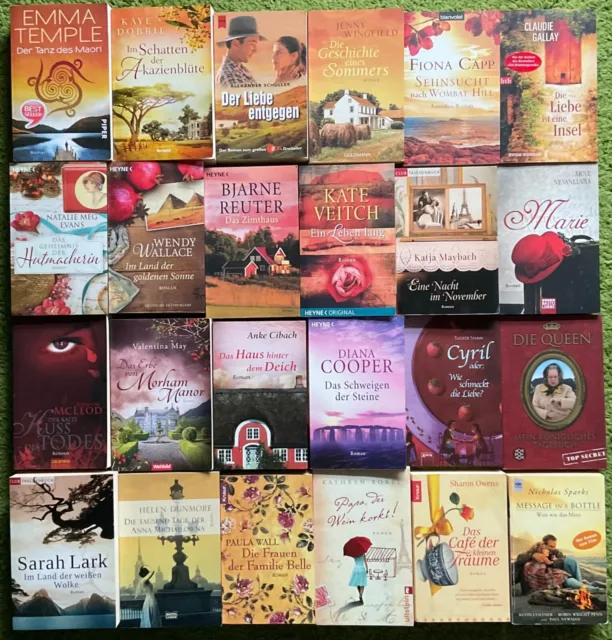 24 Bücher Paket Sammlung Romane Konvolut Liebe Frauenbücher