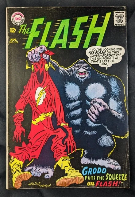 The FLASH #172 SILVER AGE DC COMIC BOOK 1st series Grodd app. 1967 JLA Movie TV