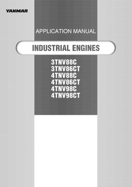 3 4 2012 Engine Application Maint Instructions Manual Yanmar Series 3TNV 4TNV