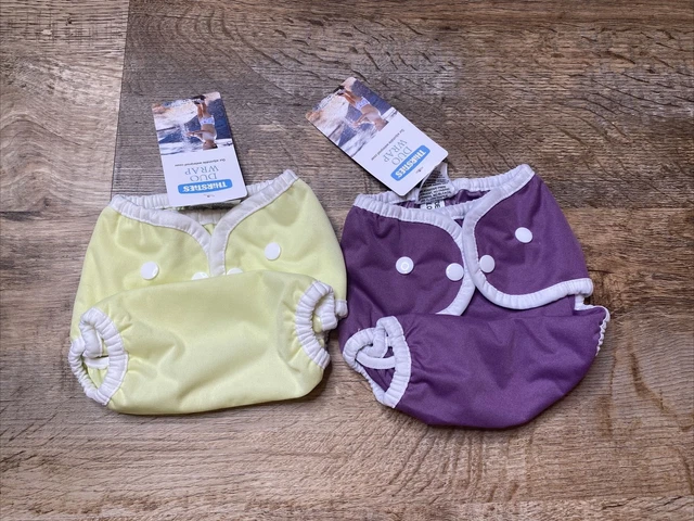 Thirsties Duo Wrap Diaper Covers Lot of Two Waterproof Snap Size ONE 0-9 Months