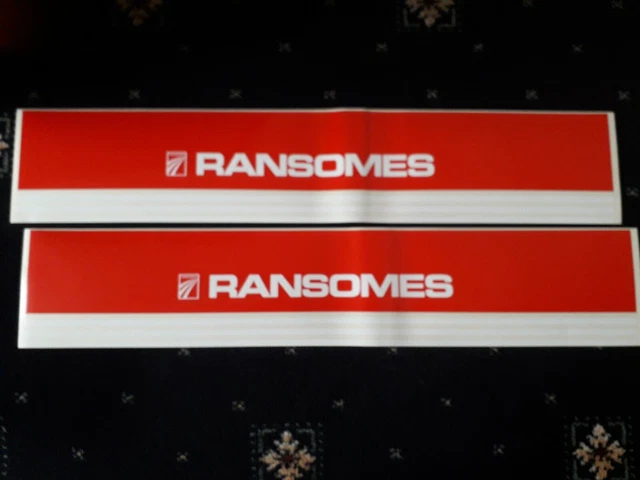 PAIR OF ORIGINAL Ransomes Decal Sticker Vinyl Plough Tractor Mower ...