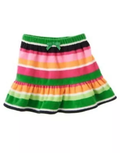 Gymboree Cheery All The Way  Multi Color Stripe Fleece Skirt 3 4 5 6 7 Nwt