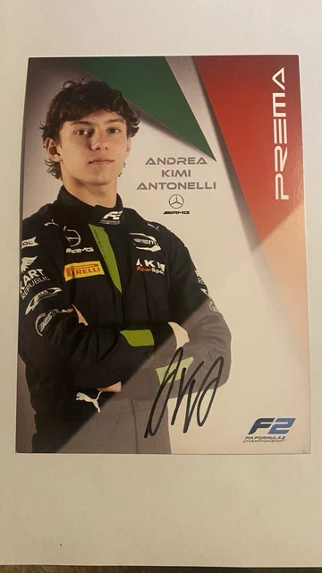 ANDREA KIMI ANTONELLI signed driver card Prema Racing autograph