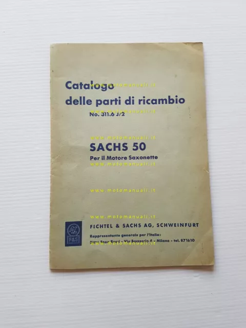 Sachs MOTORE 50 Saxonette 1963 catalogo ricambi originale spare parts list