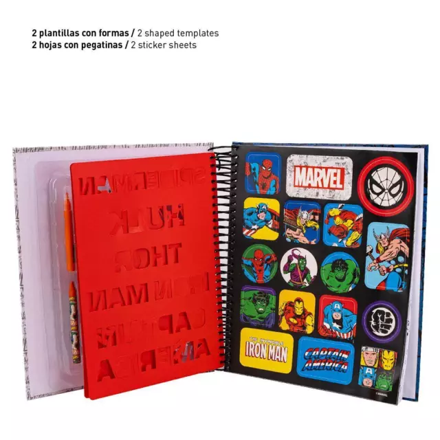 Set Cuaderno Avengers De Colorear Con Papelería - Marvel 3