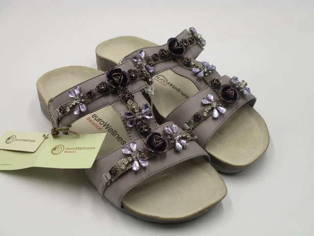 Euro Wellness Balance Cork beaded strappy butterfly size 6.5 slipon