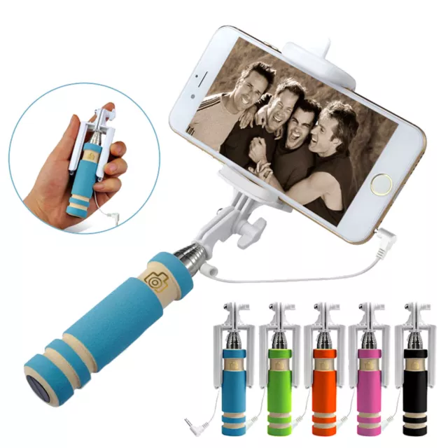 Mini Cell Phone Portable Handheld Selfie Stick Monopod Extendable Pole Holder