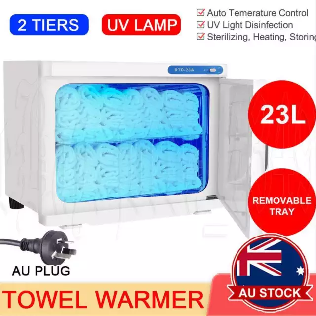 23L Hot Towel Warmer UV Sterilizer Cabinet Heater Salon Spa Disinfection Beauty