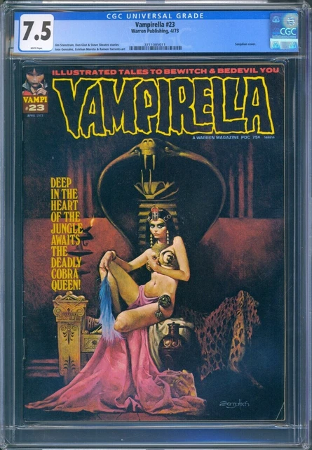 Vampirella 23 Cgc Vf 7.5 White Pgs Sanjulian Cover Higher Grade 1 Comic Warren
