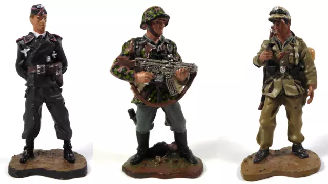 Lot de 3 Soldats de Plomb Allemands Seconde Guerre Mondiale WW2 1/32 60mm - LS1