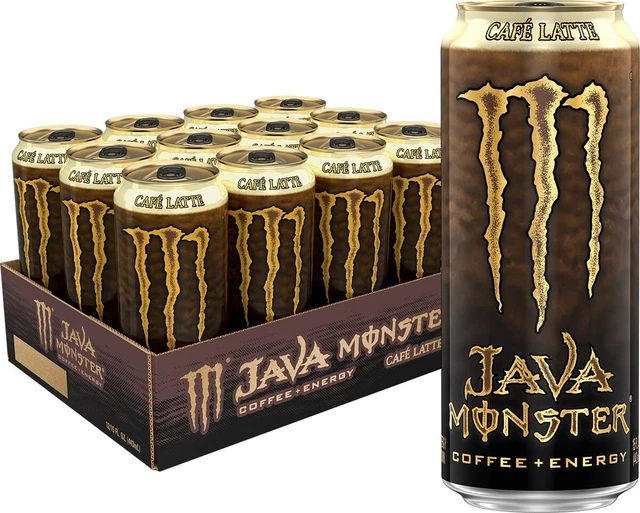 Monster Energy Java Café Latte Coffee + Energy Drink, 15 Ounce,  (Pack of 12)