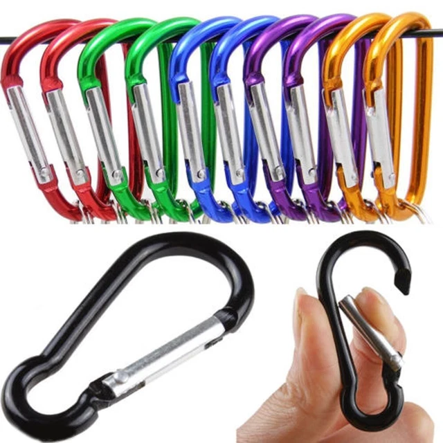 10 Pcs/Set Climbing Safety Buckles D-Ring Lock Hook Carabiner Keychains Camping
