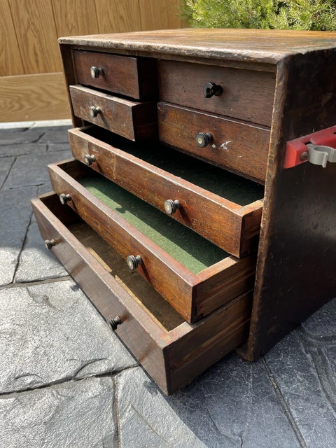 Vintage project wooden Drawer Engineers tool Collectors sewing storage Cabinet