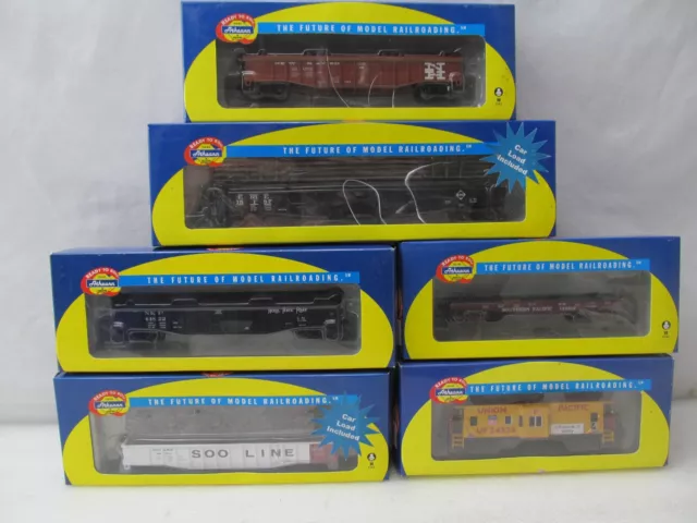 6 vagones de carga calibre HO Athearn Trains nuevos en caja