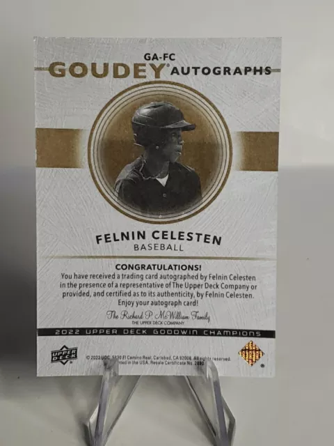 Felnin Celesten 2022 Ud Goodwin Champions Goudey Auto Card Mariners Prospect 2