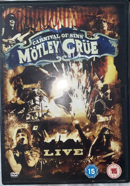Motley Crue Carnival of Sins Live DVD Genuine Uk No Booklet Disks In Vgc