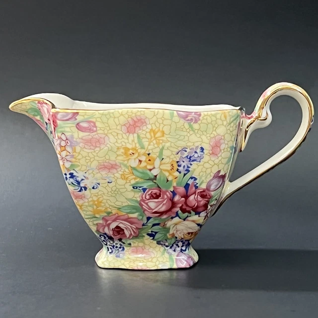Royal Winton Grimwades WELBECK Yellow Floral Chintz Ascot Teapot England 1995