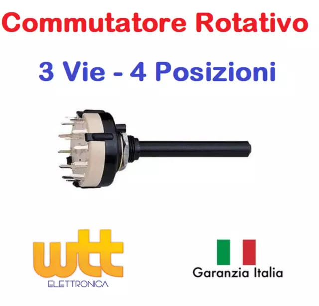 SELETTORE COMMUTATORE ROTATIVO 3 VIE 4 POSIZIONI Rotary Switch EUR 2,65 -  PicClick IT