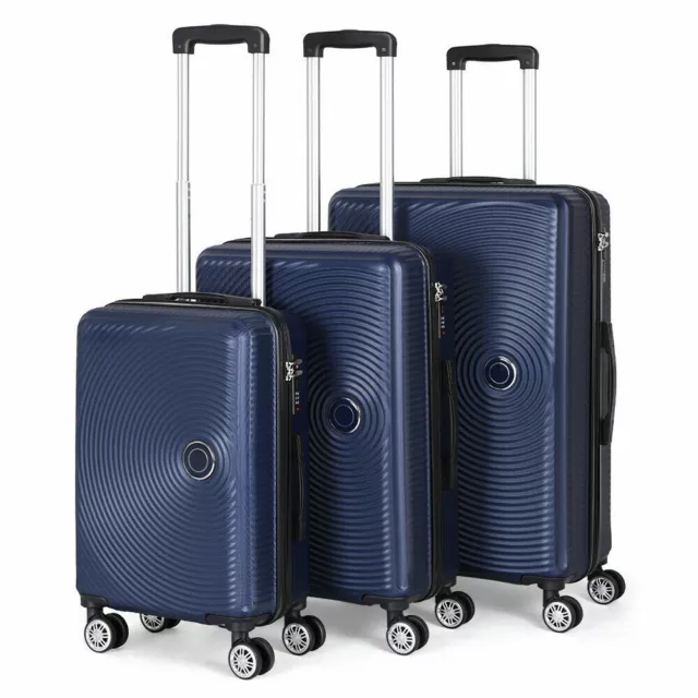 20/24/28" Luggage Set Travel Suitcase ABS Hardside Spinner Trolley w/ lock Blue