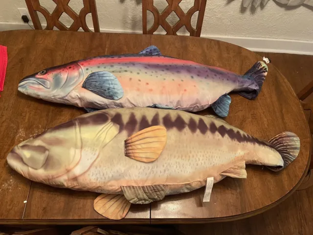 TREE HOUSE KIDS Giant Stuffed Bass Fish Pillow Toy 48 Colorful