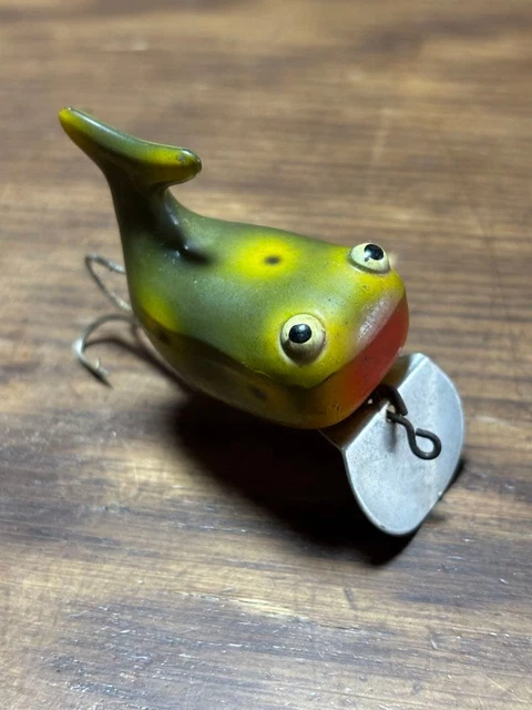 Leurres De Pêche Vintage En Bois Paw Paw à Roulettes - Pêche En Eau Douce, Collection Ancienne