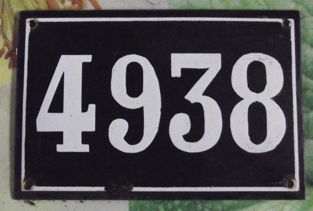 Grande Old Black French House Number 4938 Door Gate da Parete Piatto D Metallo