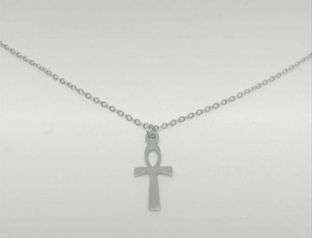 Collier Croix De La Vie (Ankh) Avec Cordon En Cuir - Doré, Alliage - Neuf Avec étiquettes - Style égyptien