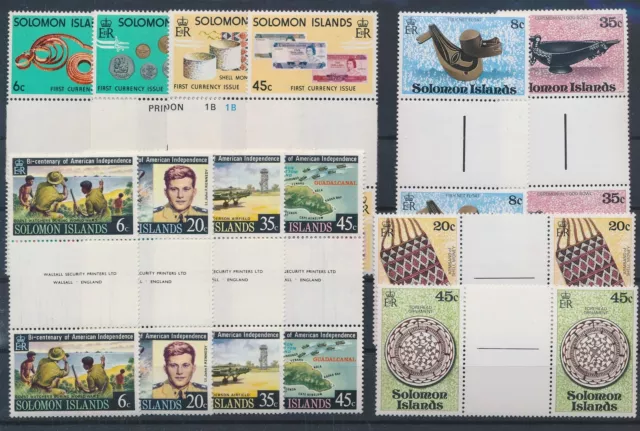 LR53173 Solomon Islands US independence handicrafts gutter pairs MNH