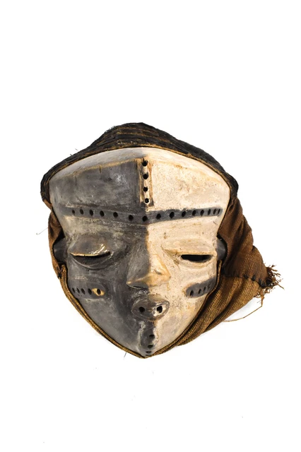 Pende Mask with Woven Hood Congo