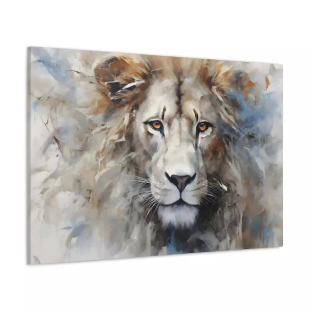 Lion Canvas Big Cat Abstract Animal Painting Style Print Wall Art Decor