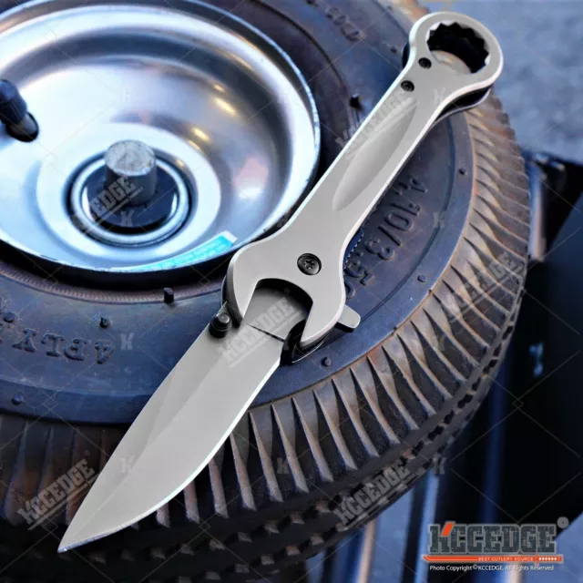 7.5" Multi-Tool Wrench Tactical Assisted Open Spring Folding Pocket Knife Socket