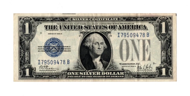 1928 B $1 "Funnyback" Silver Certificate - VF+